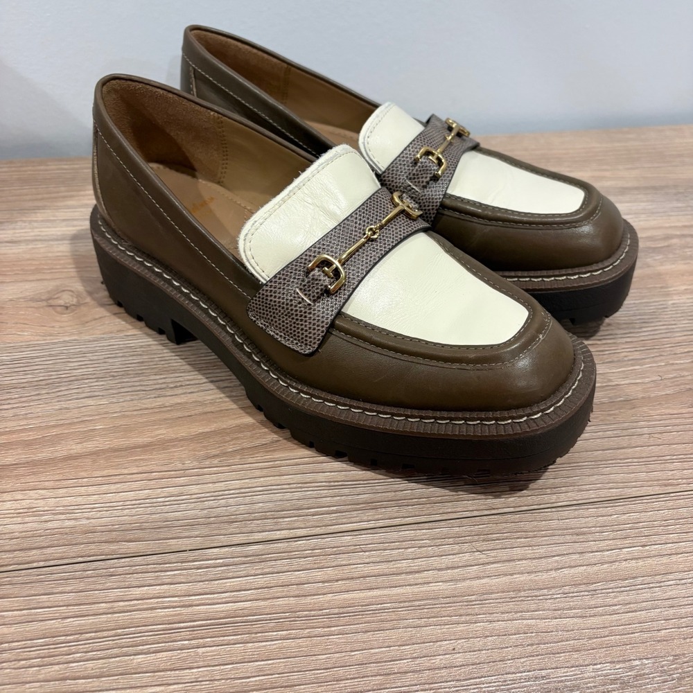 Sam Edelman Laurs Chunky Lug Sole Loafers Women Brown Size 7 Bit Detail